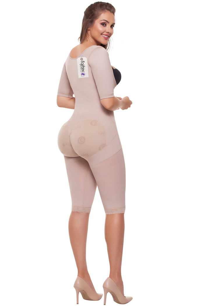 Fajas Colombianas Full Body Girdle Knee Length Style With Back Coverage 050