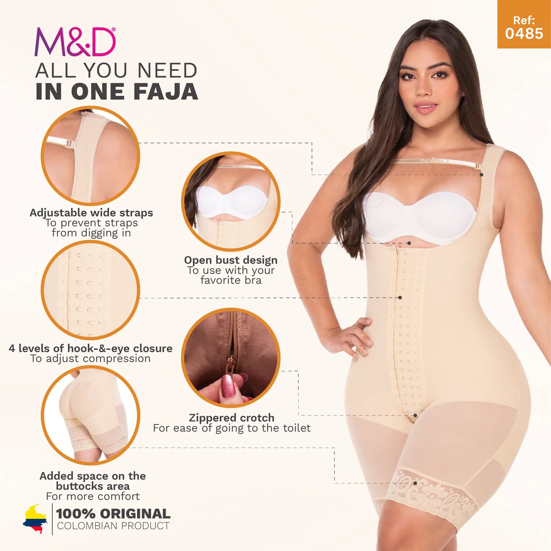 M&D Fajas Colombianas Levanta Cola y Cadera Butt Lifter Panties